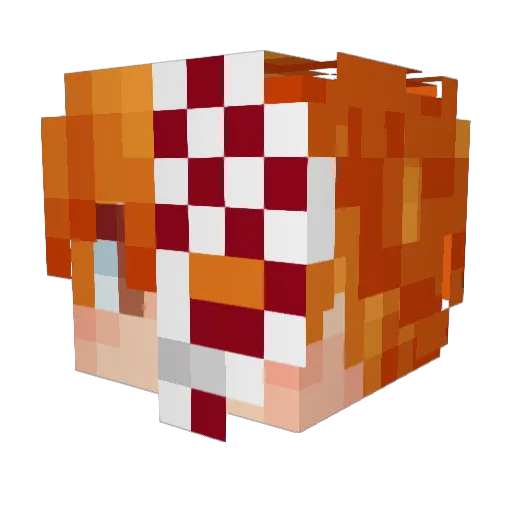 Felixya Minecraft avatar head, 3D render