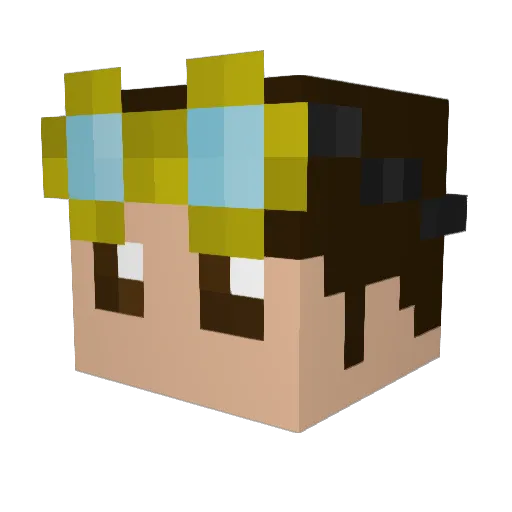 FellAlot Minecraft avatar head, 3D render