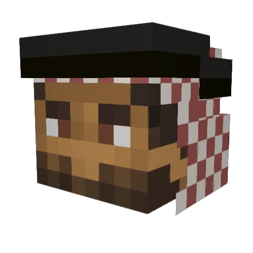 FellUnicycle598 Minecraft avatar head, 3D render
