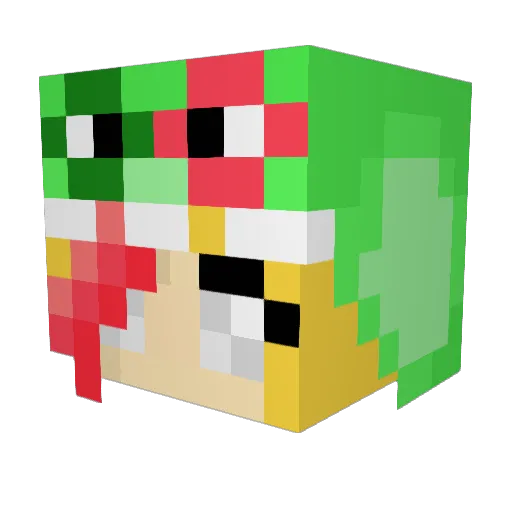 FelliniSaurez Minecraft avatar head, 3D render