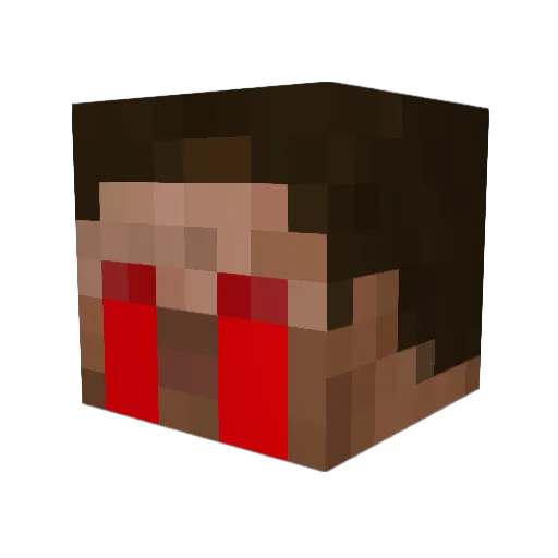Fellinthelava Minecraft avatar head, 3D render