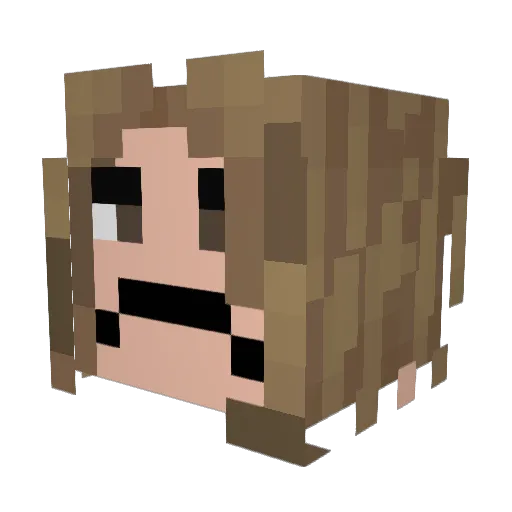 Fellipola Minecraft avatar head, 3D render