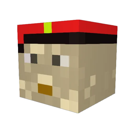 Fellyah Minecraft avatar head, 3D render