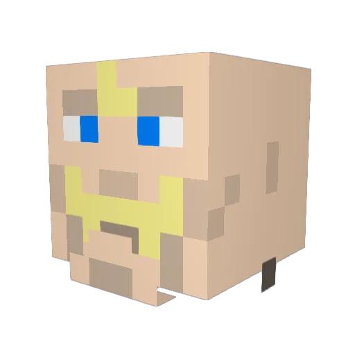 FelonGeena Minecraft avatar head, 3D render