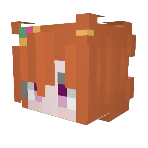 Felpina Minecraft avatar head, 3D render