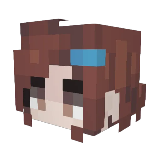 Fem_Indigo Minecraft avatar head, 3D render