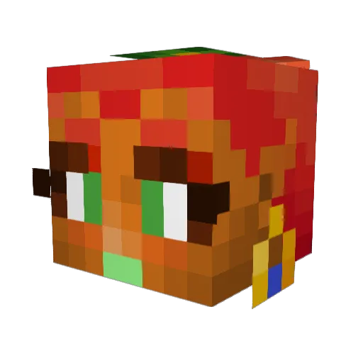 FemaleAbSweat Minecraft avatar head, 3D render