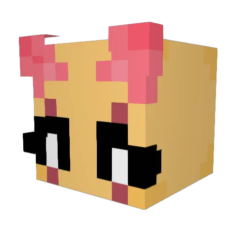 FemaleDragger Minecraft avatar head, 3D render