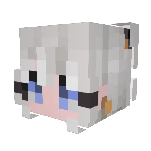Female_Ghost Minecraft avatar head, 3D render