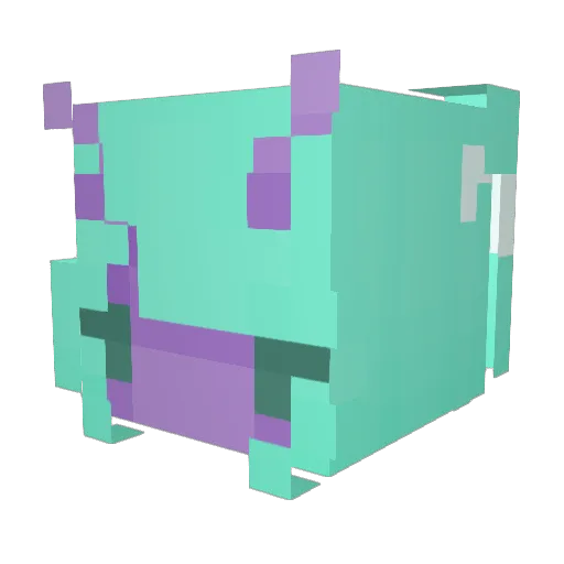 Fembooy Minecraft avatar head, 3D render