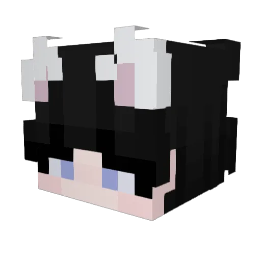Fembooys Minecraft avatar head, 3D render