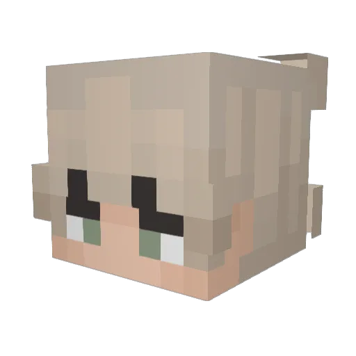 Feminella Minecraft avatar head, 3D render