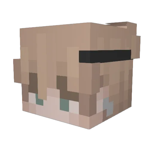Femmboy Minecraft avatar head, 3D render