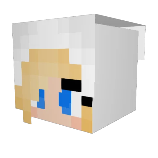 Femmysworld Minecraft avatar head, 3D render