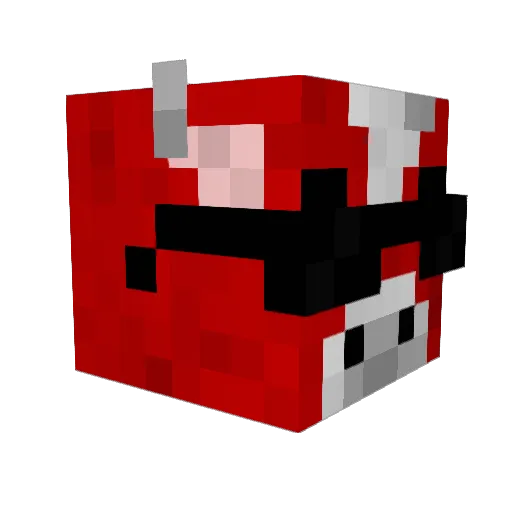 Femtonde Minecraft avatar head, 3D render