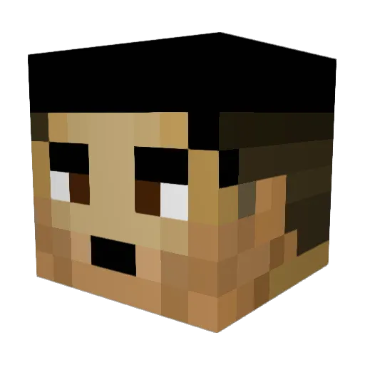 Fendito Minecraft avatar head, 3D render