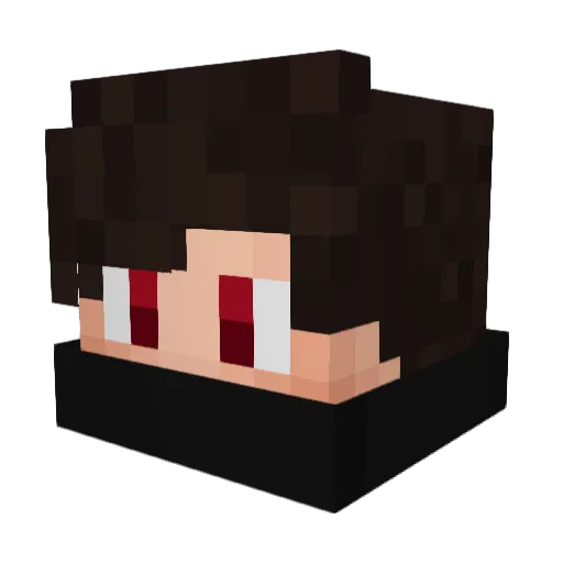 Fendux Minecraft avatar head, 3D render