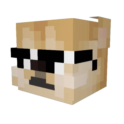 Fenfryr Minecraft avatar head, 3D render