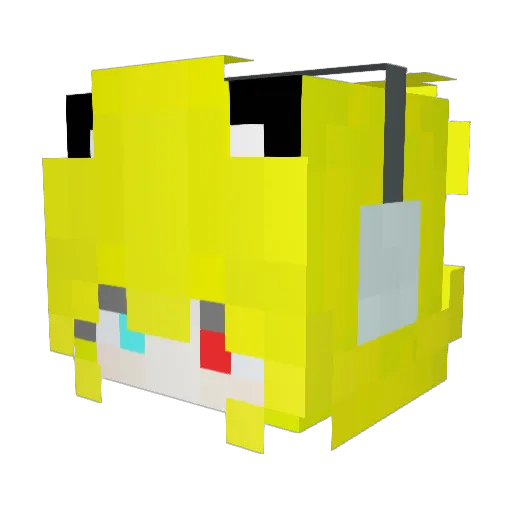 Fengqing6 Minecraft avatar head, 3D render