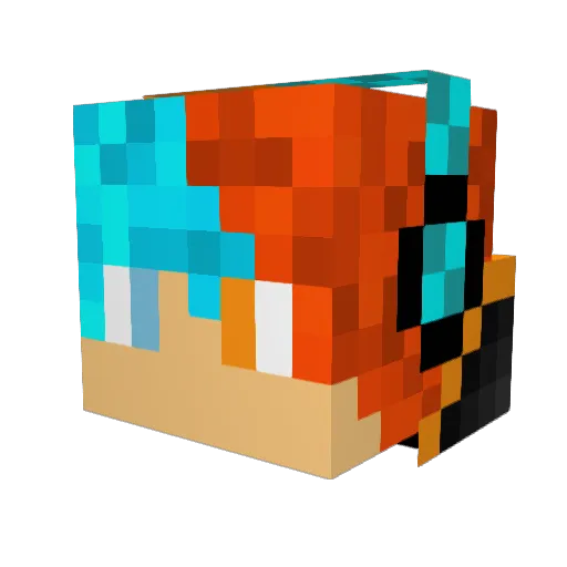 Fenix01 Minecraft avatar head, 3D render