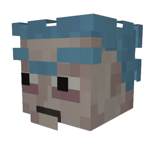 Fenix737 Minecraft avatar head, 3D render