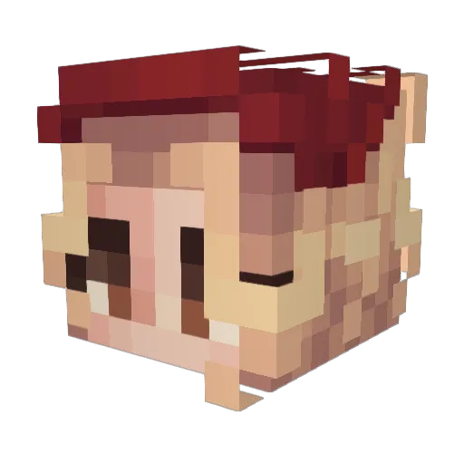Fenixien Minecraft avatar head, 3D render