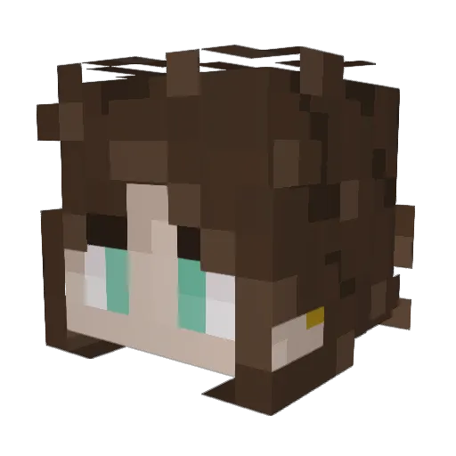 Fennasie Minecraft avatar head, 3D render