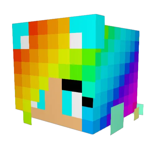 FennecFox02 Minecraft avatar head, 3D render