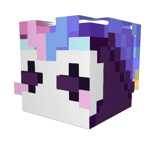 Fennechi Minecraft avatar head, 3D render
