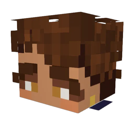 Fennl Minecraft avatar head, 3D render