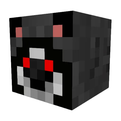 Fenpaws Minecraft avatar head, 3D render