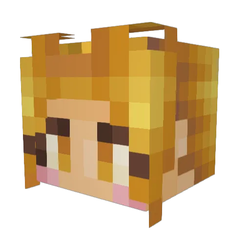 FenrirWolfee Minecraft avatar head, 3D render