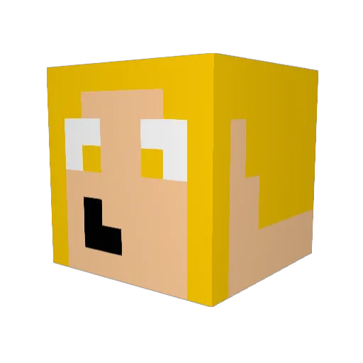Fenrirfreak Minecraft avatar head, 3D render