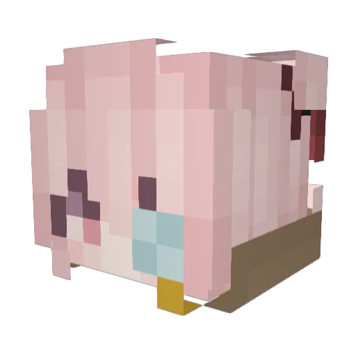 FentaGirl Minecraft avatar head, 3D render