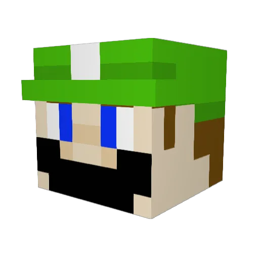 Fenti Minecraft avatar head, 3D render