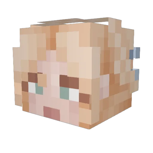 Fenukii Minecraft avatar head, 3D render