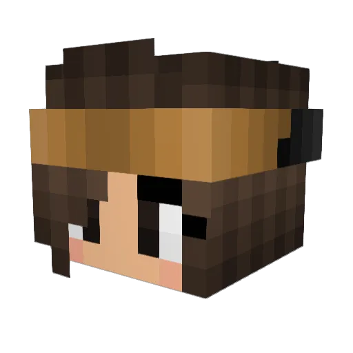 Fenwayy Minecraft avatar head, 3D render