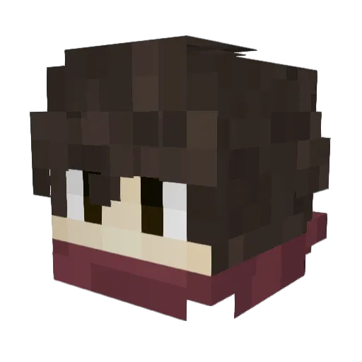 Fenyx Minecraft avatar head, 3D render