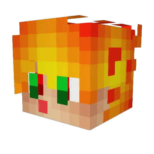 Fepoloni Minecraft avatar head, 3D render