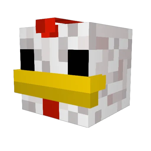 FeralPoultry Minecraft avatar head, 3D render