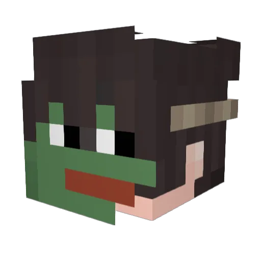 Ferbicle Minecraft avatar head, 3D render