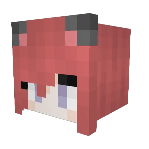 Ferbthecat Minecraft avatar head, 3D render