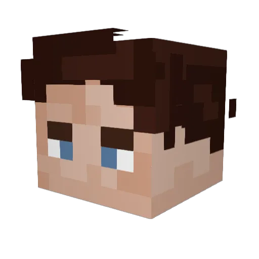 Ferconi Minecraft avatar head, 3D render