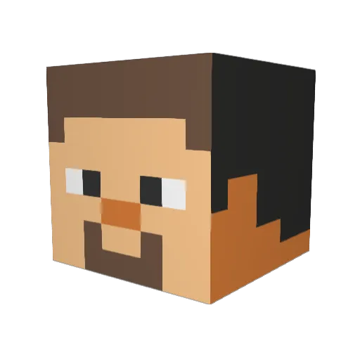 Ferest Minecraft avatar head, 3D render