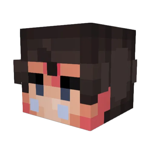 Ferigrath Minecraft avatar head, 3D render