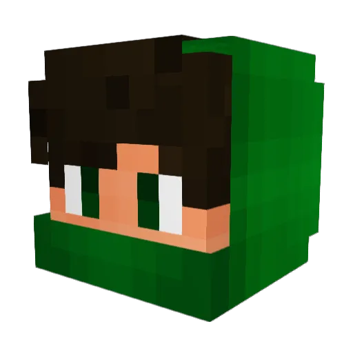 Feriks Minecraft avatar head, 3D render
