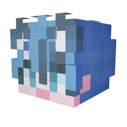 FerirsWolf Minecraft avatar head, 3D render