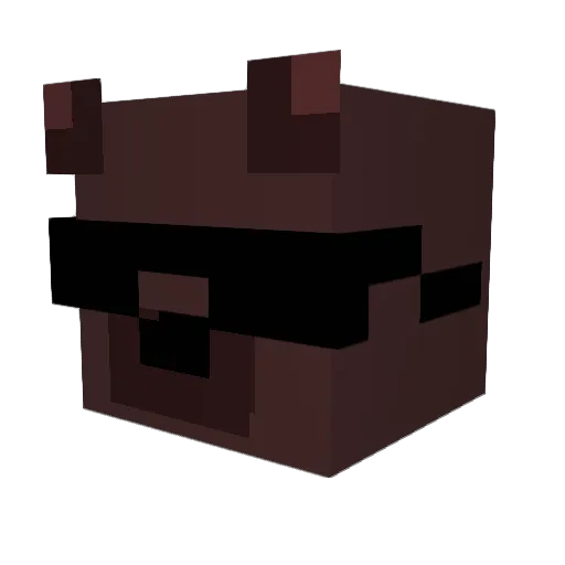 Ferm1n6 Minecraft avatar head, 3D render