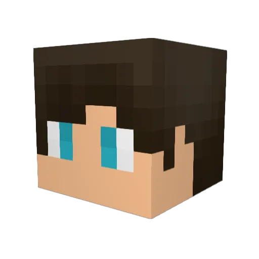 Fermurata Minecraft avatar head, 3D render