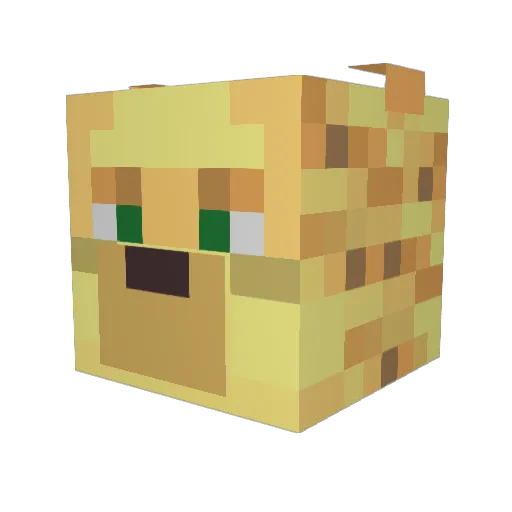 Fernantoes Minecraft avatar head, 3D render